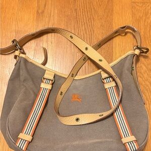 Burberry Tan and Gray Shoulder Bag